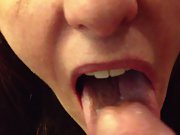 Kelly eats a puny load of cum ejaculated into her mouth